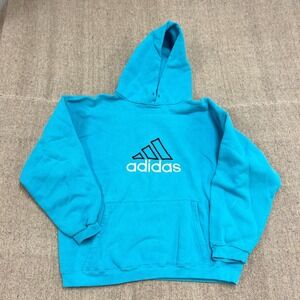 Vintage Adidas Hoodie Mens Large Blue 1990s Embroidered